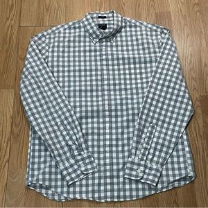 J.Crew Mens XL Slim Long Sleeve Button Down Shirt Flex Washed Gray Plaid